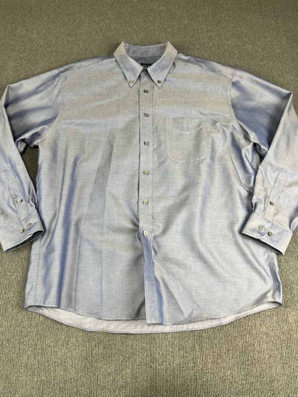 Jos. A. Bank Traveler Mens Blue Traditional Fit Long Sleeve Dress Shirt XL